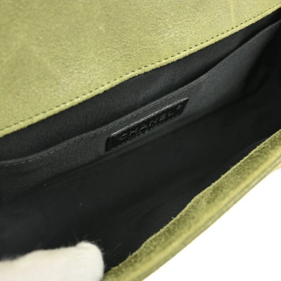 Boy Chanel Khaki Calfskin Medium Chain Shoulder Bag NQ00948 - Picture 7 of 10